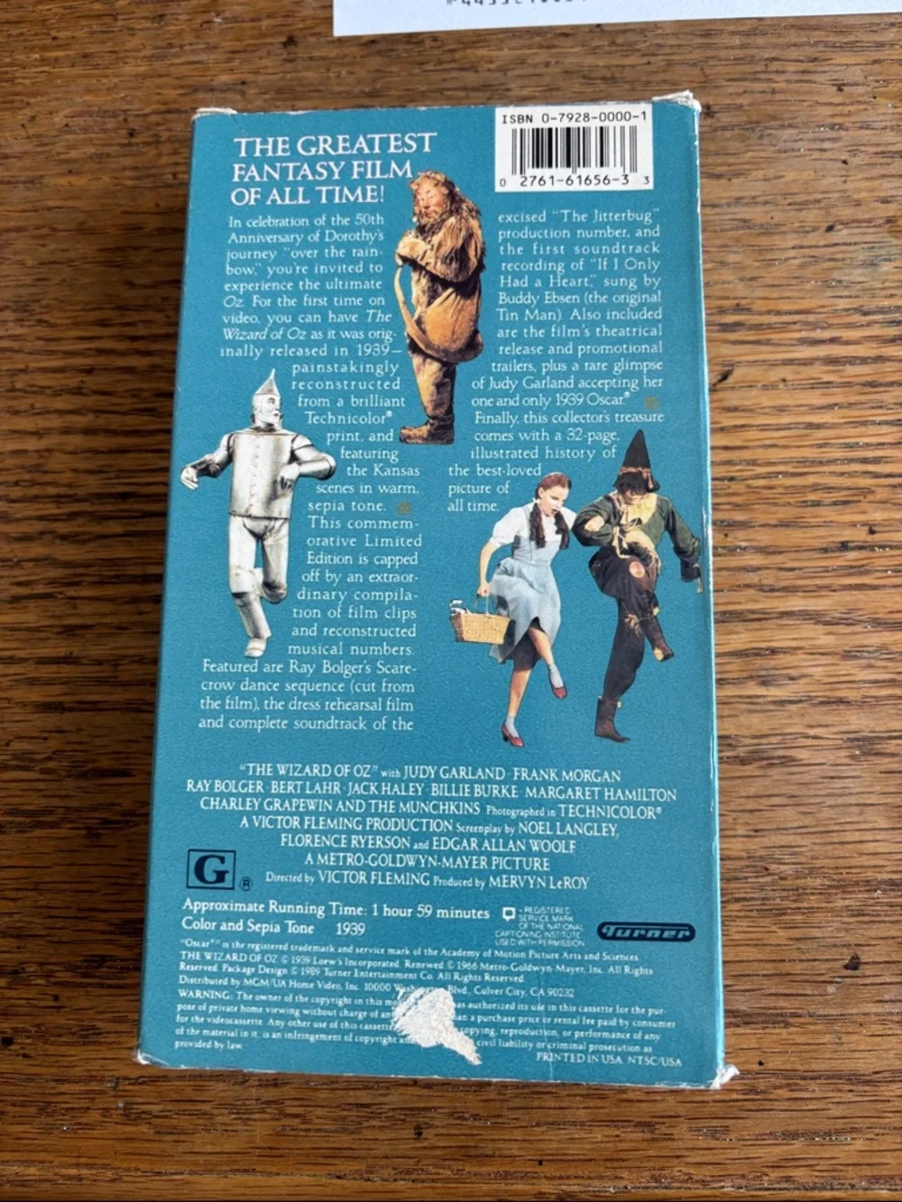 The Wizard of Oz VHS tape 50th anniversary vintage edition wicked